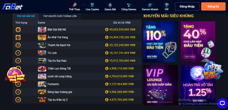 Trò chơi casino trực tuyến